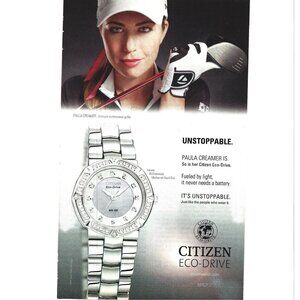 Citizen Echo Drive Macy Paula Creamer Watch Advertisement 2000s Print Ad